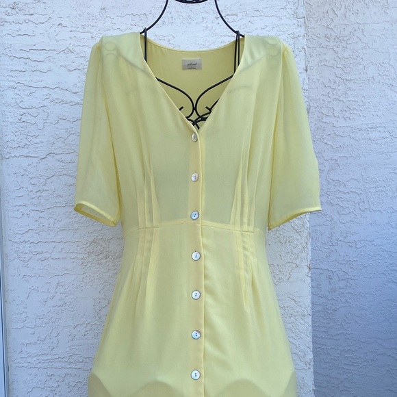 Wilfred Dresses & Skirts - Aritzia Wilfred Yellow Button-Up Dress
